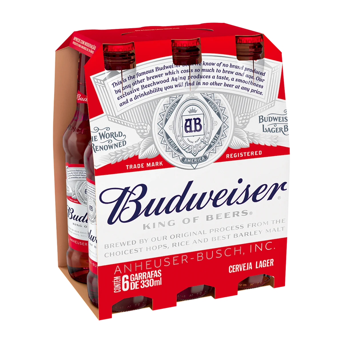 Budweiser Long Neck - 6 unidades - 330ml