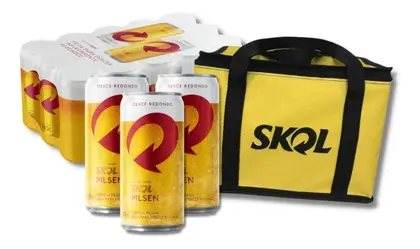 Kit Skol Com 15 Latas De 269 Ml + Bolsa Termica 5 Lts